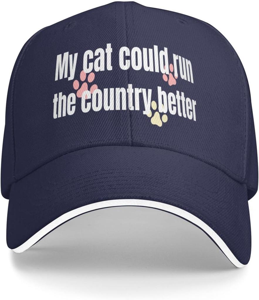 My Cat Could Run The Country Better Baseball Cap Unisex Adult Polyester Adjustable Outdoor Hats