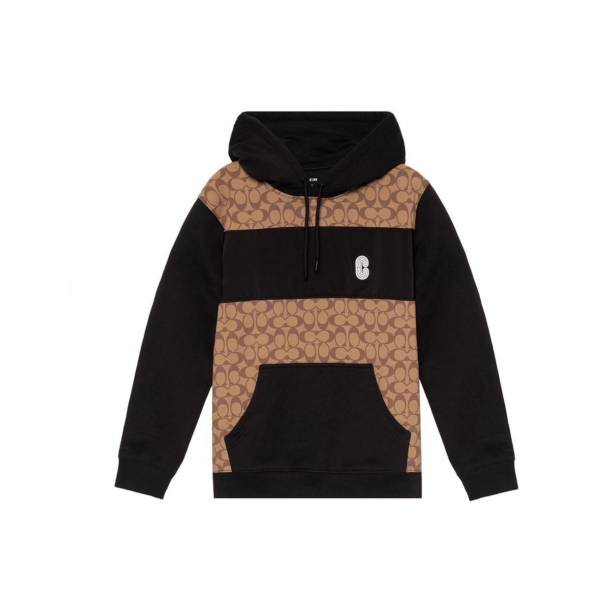 

Coach Ss22 Logo Print Patchwork Sweatshirt Men tops Khaki C7828-OFZ S