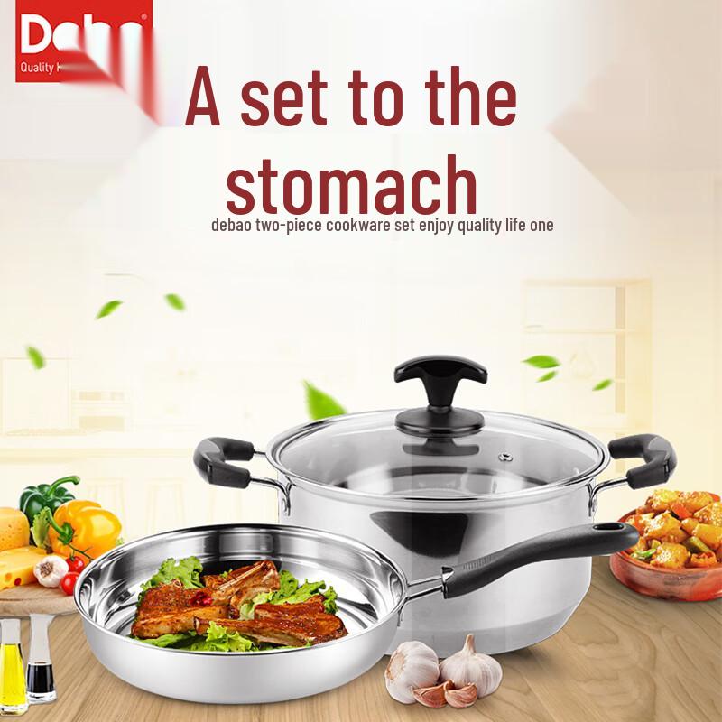 Deboer Stainless Steel Frying Pan & Soup Pot Set