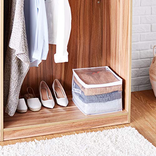 Amazon Basics Clear Zippered Storage Boxes, Set of 3