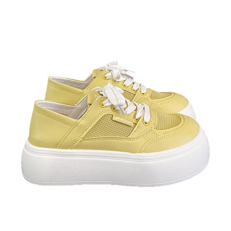 ins trendy thick sole two wear little white shoes women's 2025 summer new versatile mesh breathable height increase casual lightweight board shoes