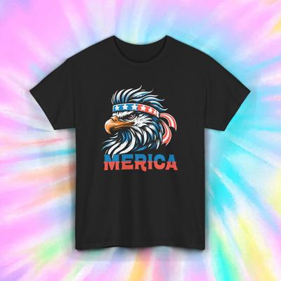 Merica Eagle T-Shirt Mens Womens Tees Top | Patriotic American Flag Graphic Tee | S-5XL