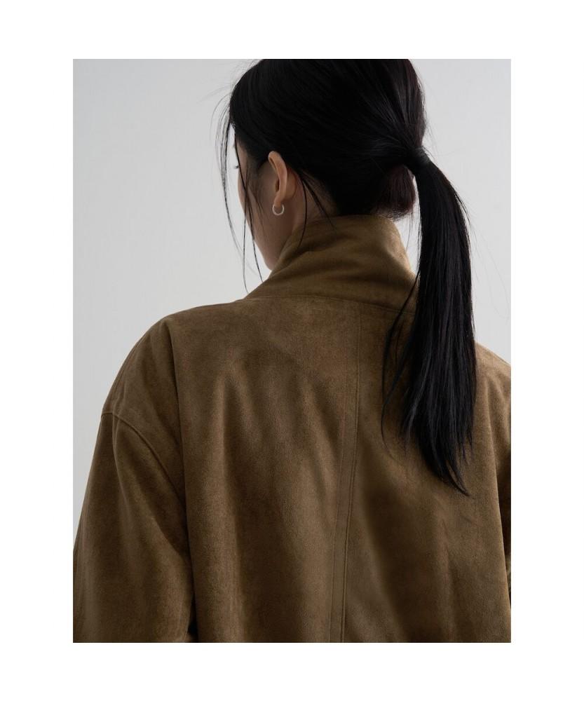 8seconds High-Neck Suede Blouson Yellowish Brown