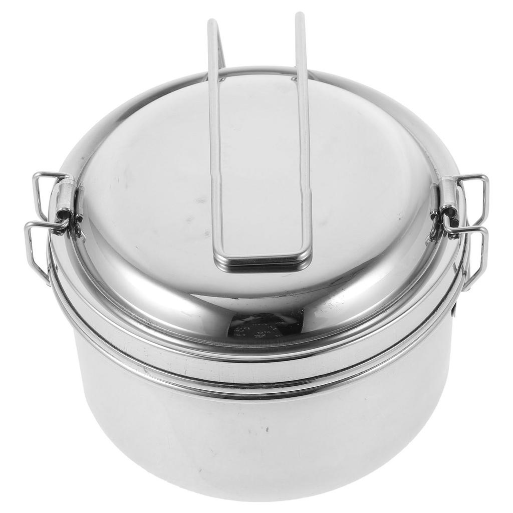 1 Set Stainless Steel Bento Box Double Layer Leak Proof Food Container Portable Lunch Case For Office Large Capacity Microwave