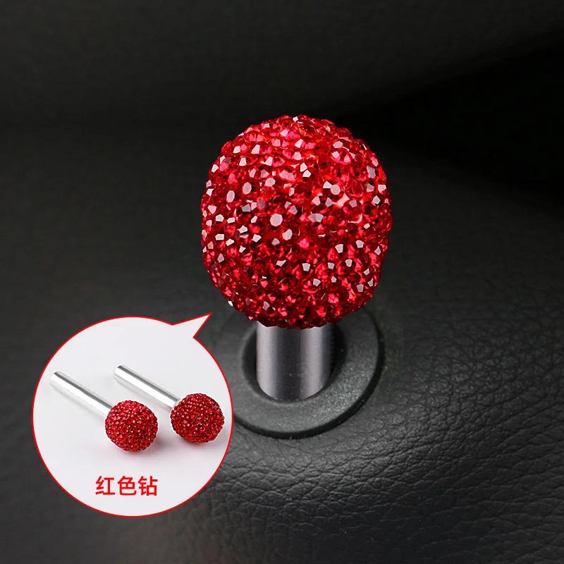 2PCS Luxury Rhinestone Car Door Pin Lock Knob Lift Covers Auto Decor Ornament Gadget Glitter Bling Car Accessories for Woman
