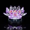 Glass Crystal Lotus Candle Holder Hoom Decor Lotus Figurines Candle Stand  Dinner Decor