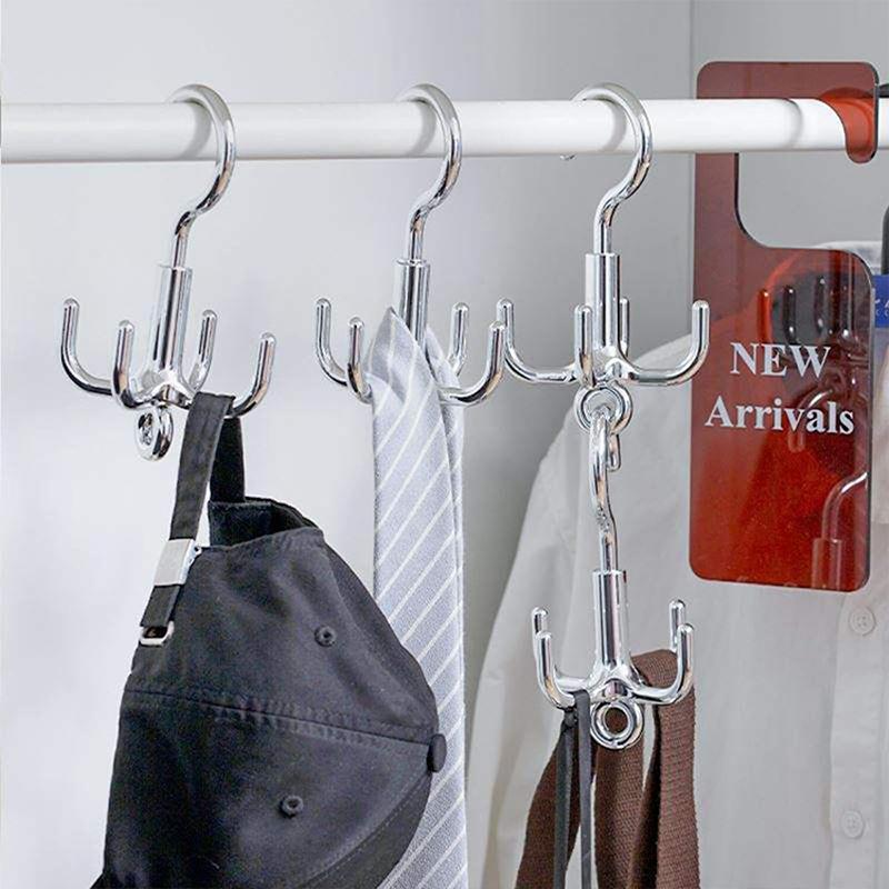 1/2PCS 360° Rotating Hanger Hooks Space Saving Wardrobe Organizer Clothes Rack Bag Shoes Scarf Hanger Closet Hanging Holder