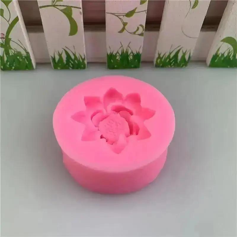 Molde de silicona con forma de loto para tartas, hecho a mano, creativo, para jabón, yeso, decoración de flores, accesorios y herramientas