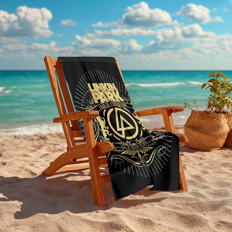 1pc Linkin Park3 Beach Towel, Comfortable and Thick, and Swimming/Bath/Picnic/Camping Towel, Suitable for Seaside Beaches