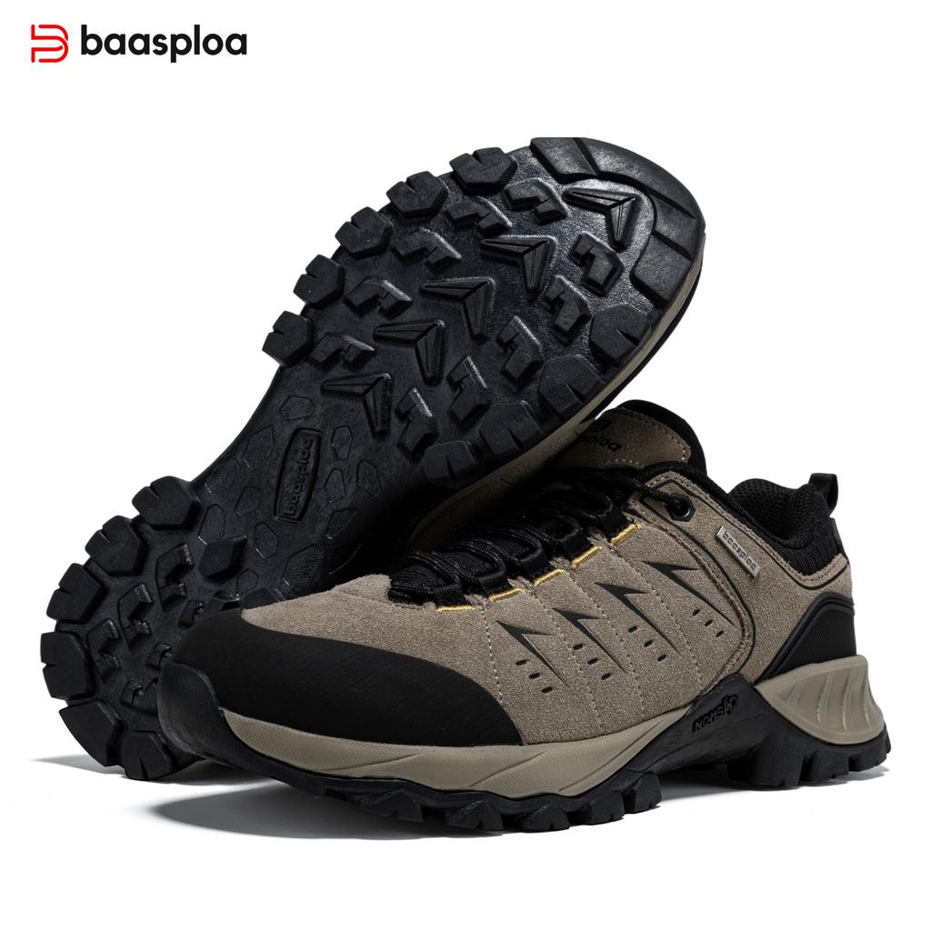 BAASPLOA Herren Outdoor Bergsteigerstiefel Rutschfest Bequem Outdoor Strapazierfähig Wanderschuhe Herren Herbst/Winter Herrenschuhe Aktion