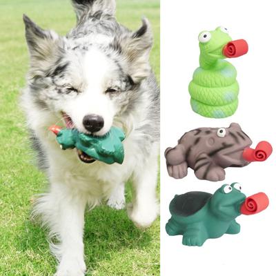 Dog Grinding Toy No Retractable Tongue Odor Soft Whistle Relieve Lightweight Inner Boredom Bite-resistant Cartoon Snake Turtle Frog Shape