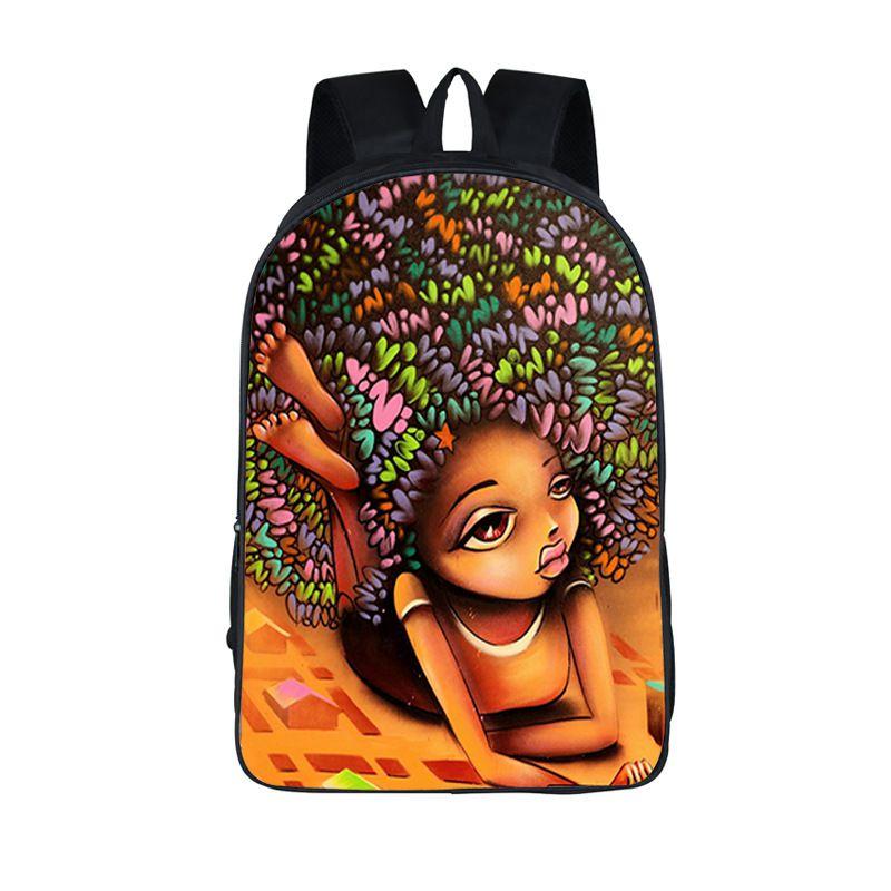 Afro-Afrikanische Schönheit Schwarze Prinzessin Wasserdichter Schulrucksack Mit Verstellbaren Schultergurten