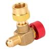Cooling Fluid Charging Valve 90 Degree Brass Alloy HVAC Control Valve for R22 R32 R410