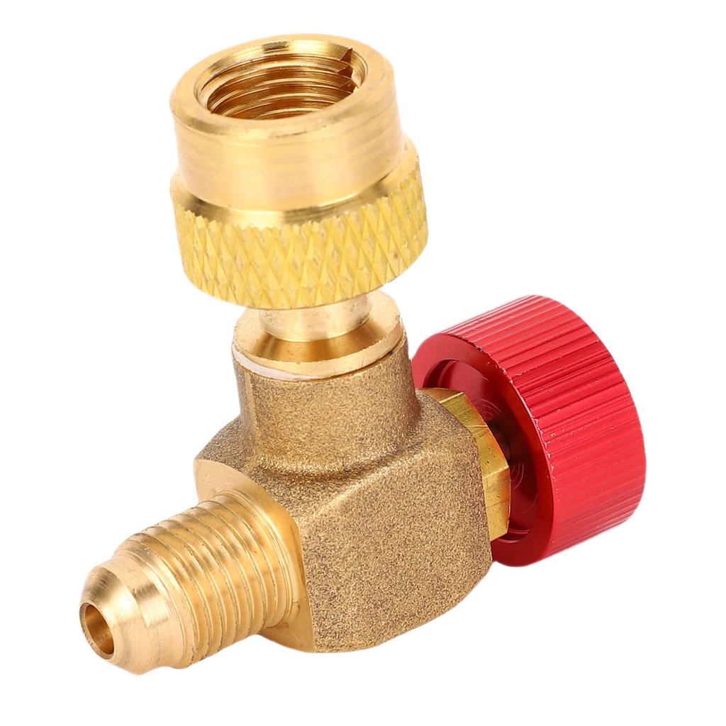 Cooling Fluid Charging Valve 90 Degree Brass Alloy HVAC Control Valve for R22 R32 R410