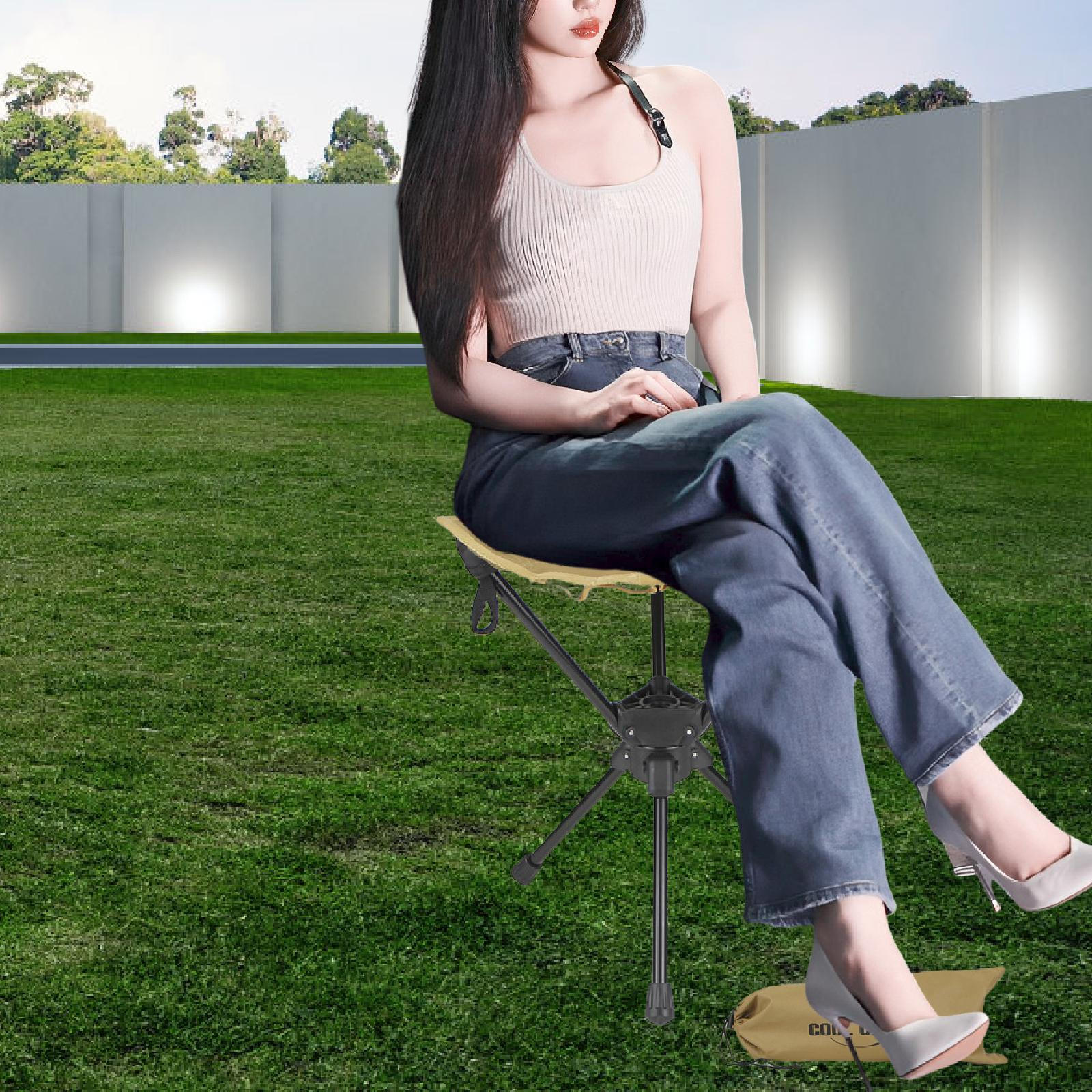 

Складной и вращающийся стул-тренога для кемпинга для взрослых, многофункциональный треугольный стул с хаки