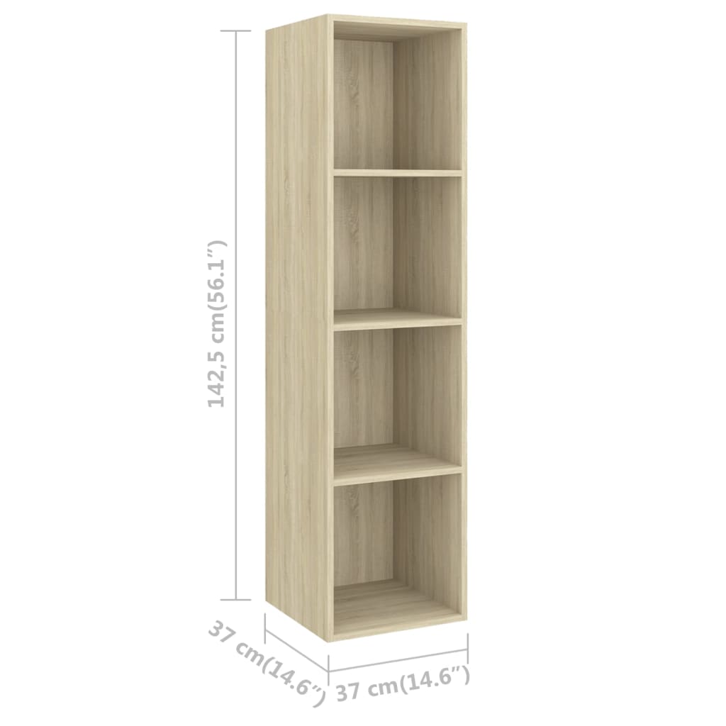 TV Wall Cabinets Set 4 Pcs Sonoma Oak Wood Based Material