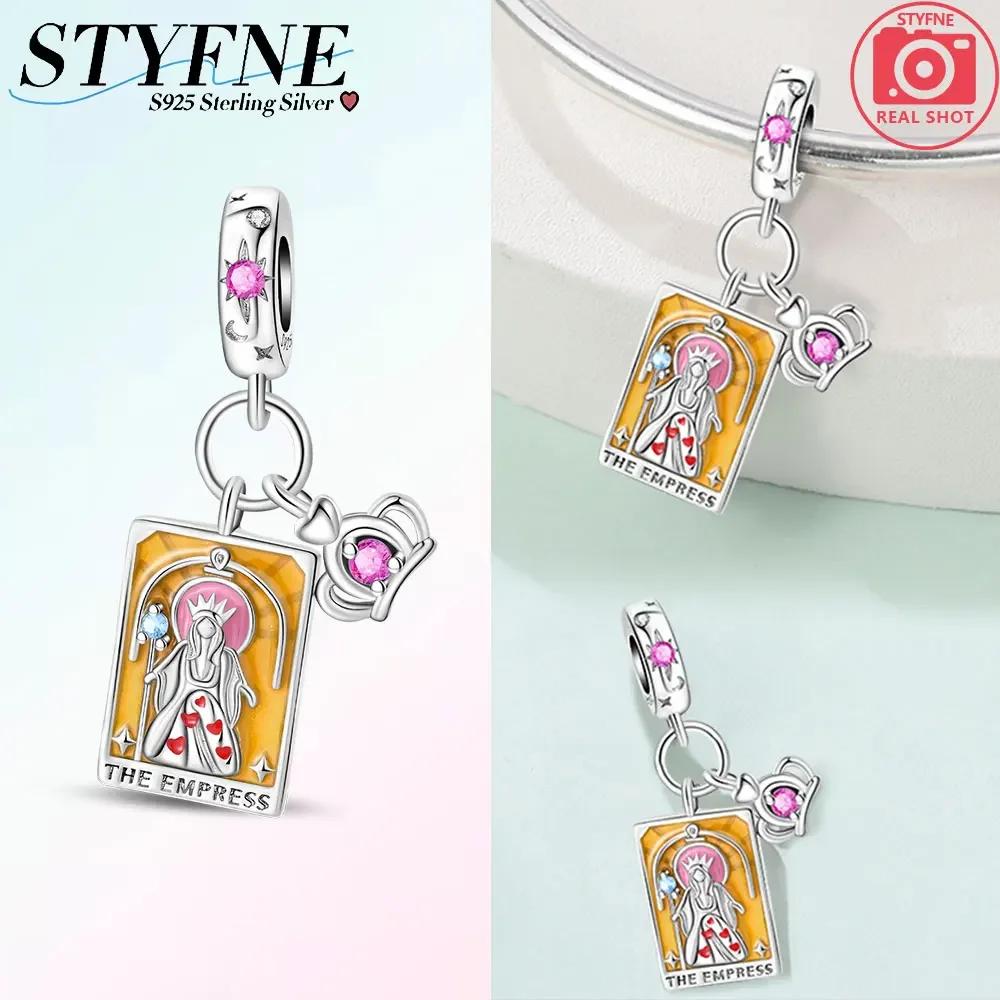 Originalcopper Purple Moon Pink Sun Pendant Tarot Card Star Charms Beads Fit Bracelet Women Fine Beautiful Gift Accessory