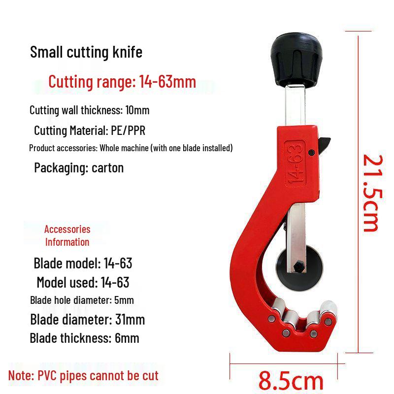 

Rotating Ring Large Pipe Cutter Tool for PE and PPR Pipes