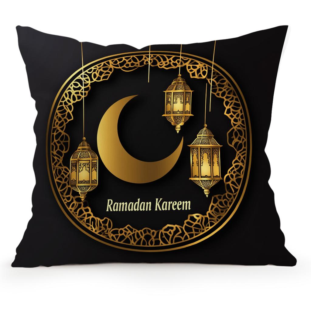 Moon Lantern Ramadan Pillowcase Printed Polyester 40/45/50cm Throw Pillowcover Decorative Sofa Cushion Pillowslip Home Decor