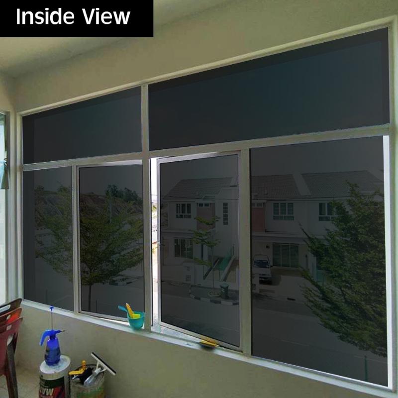 Schwarz Silber Fensterfolie Tageslicht Privatsphäre Einweg Sonnenschutz Hitzekontrolle Statische Haftung Spiegelreflektierend Glasaufkleber