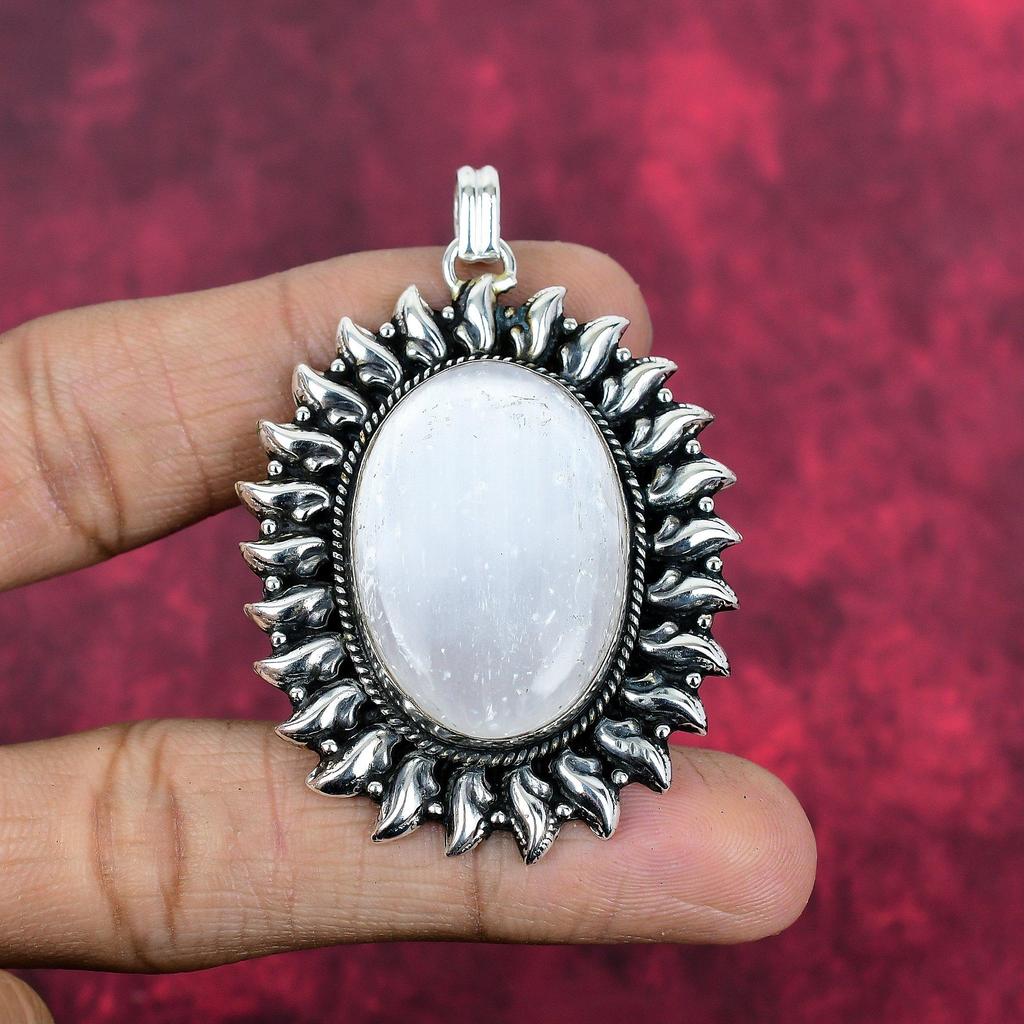 Pendentif en pierre de lune arc-en-ciel, bijoux en pierres précieuses, pendentif en argent sterling massif 925, magnifique pendentif fait à la main