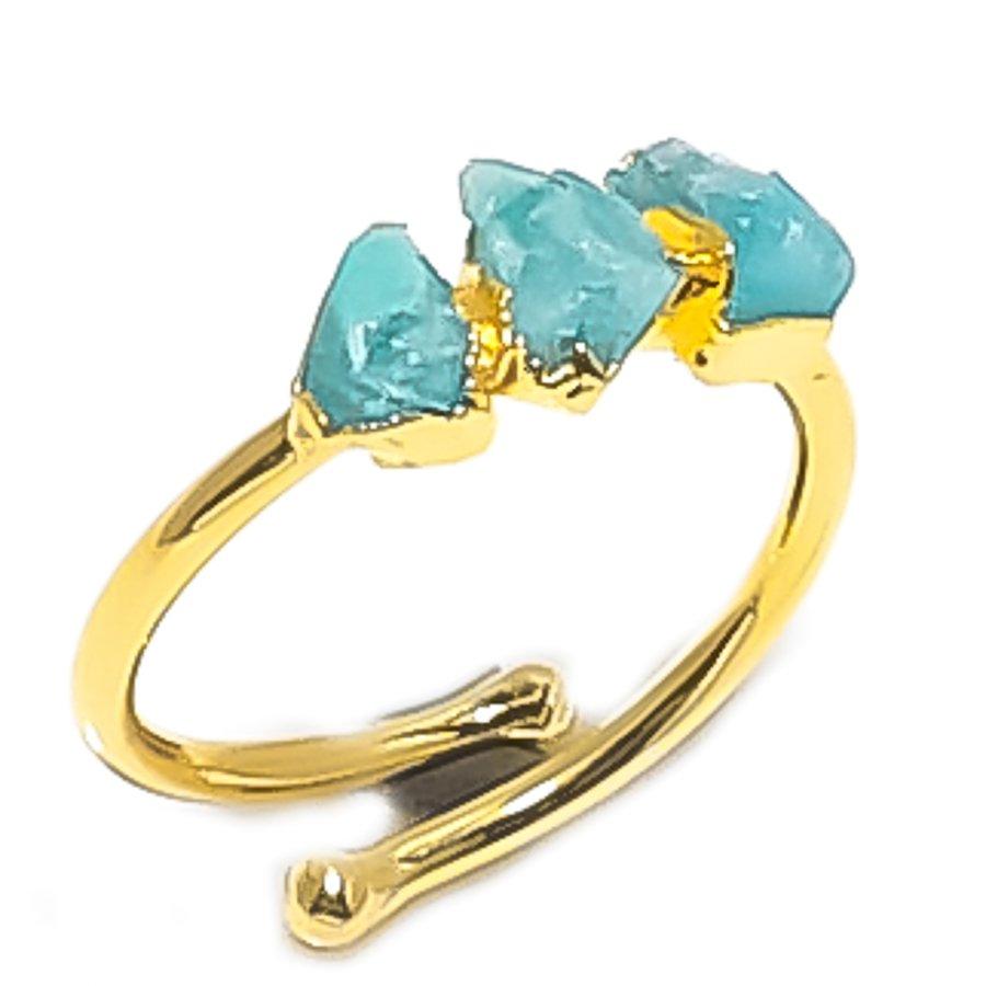 

Натуральный аквамарин необработанный серебро 925 пробы ювелирное кольцо размер регулируемый M5U66