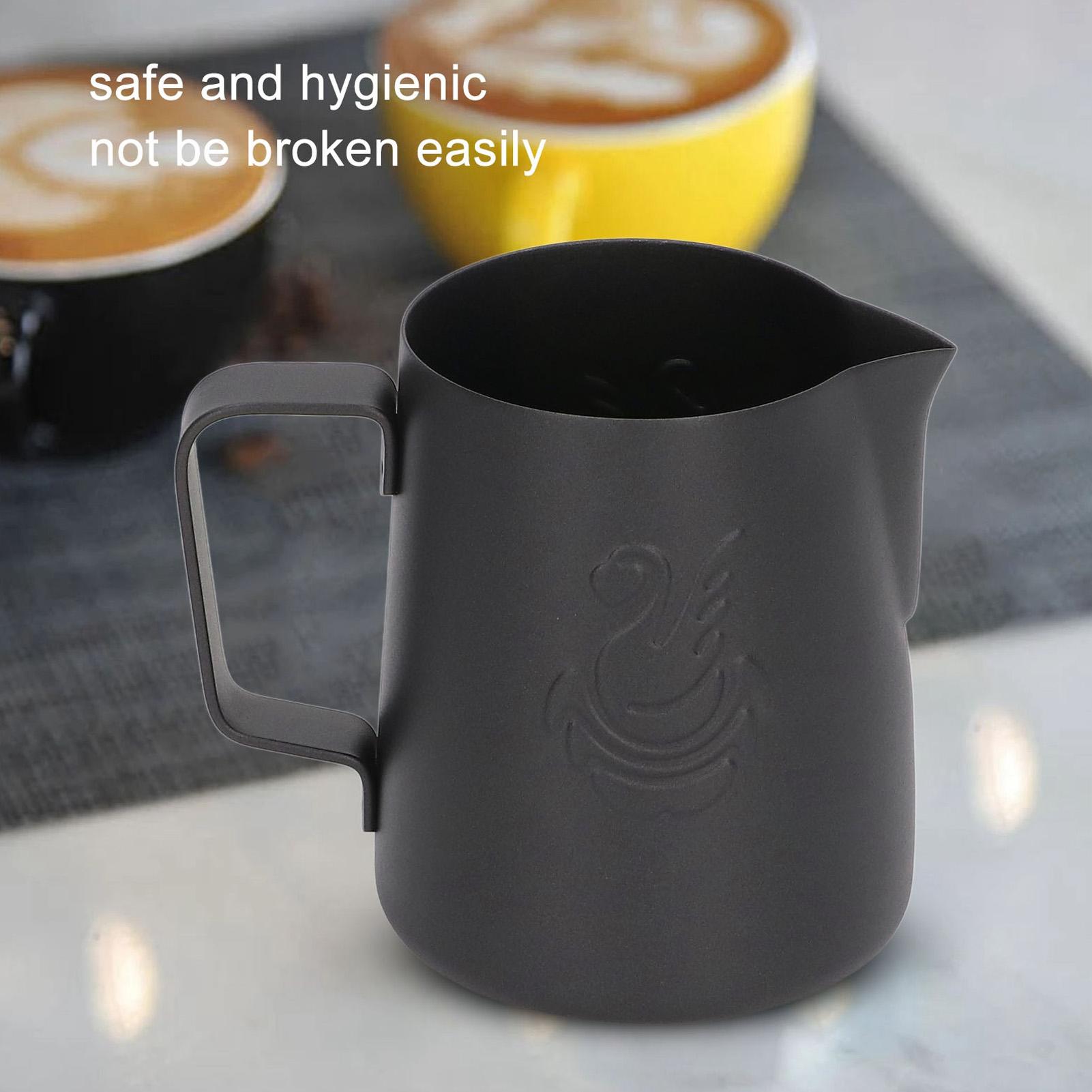 380ml Milk Steaming Frothing Pitcher Stainless Steel Non-Stick Milk Jug Pull Flower Cup Perfect for Coffee Cappuccino Latte Art rosa