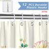 1pc Floral Botanical Garden Shower Curtain with 12 Hooks - Blooming Flowers Bath Tub Drapery, Machine Washable Suitable for Ba