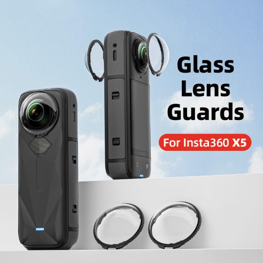 Optical Glass Lens Protector Protective Lens Cap for Insta360 X5 Panoramic Camera Accessories