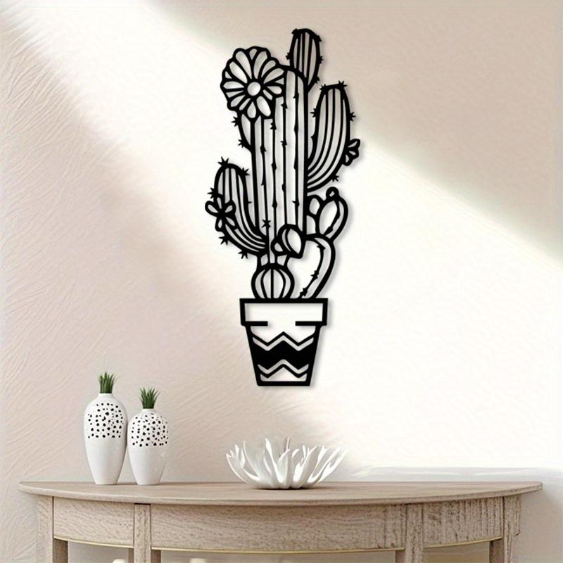 Minimalist Black Iron Desert Plant Wall Art Boho Succulent Holder Indoor Outdoor Farmhouse Hanging Decor Housewarming Gift