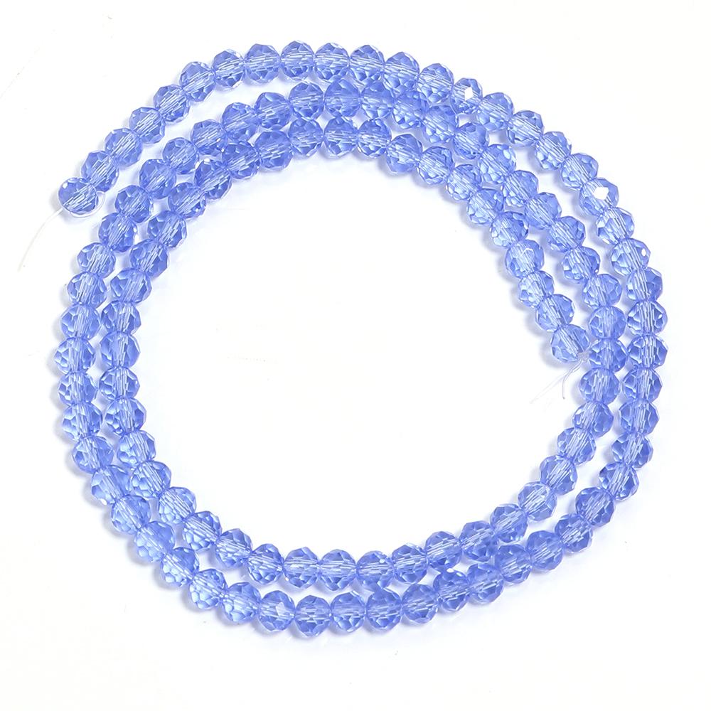 3/4/6/8/10mm Faceted Crystal Beads Transparent Blue Glass Loose Spacer Bead For Jewelry Making DIY Necklace Bracelet Accessories