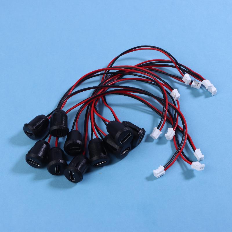 2/5/10PCS USB-C Connector Type-C Female Chassis 2 Pin Type-C Female Socket Connector Waterproof Jack Female Charging Port 3A