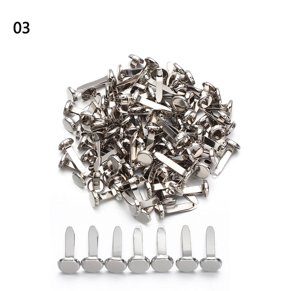100Pcs Metal Brad Studs Spikes Plated Mini Brads Scrapbooking Embellishment Clasp Fastener DIY Photo Album Crafts Decoration