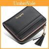 Womens Short Wallet Pu Leather Multicard Holder With Tassel Decoration For Daily Use