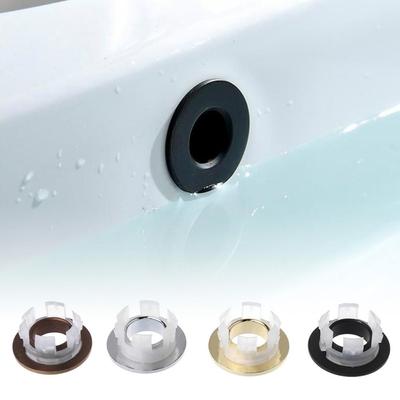 Copper Sink Round Basin Faucet Hole Cap Insert Chrome Ring Bathroom Overflow Cover