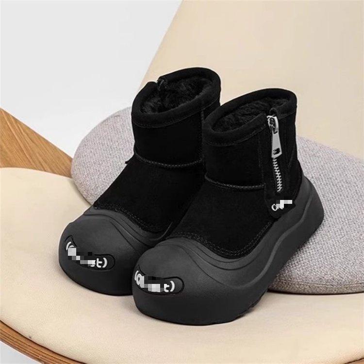 Small thick-soled snow boots, new velvet thickened warm snow cotton shoes, winter big-headed cotton boots
