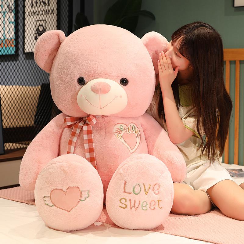 High Quality Huggable Bear Doll Bow Tie Bear Rag Doll Plush Toy Teddy Bear Birthday Gift Girl Sleeping Hug