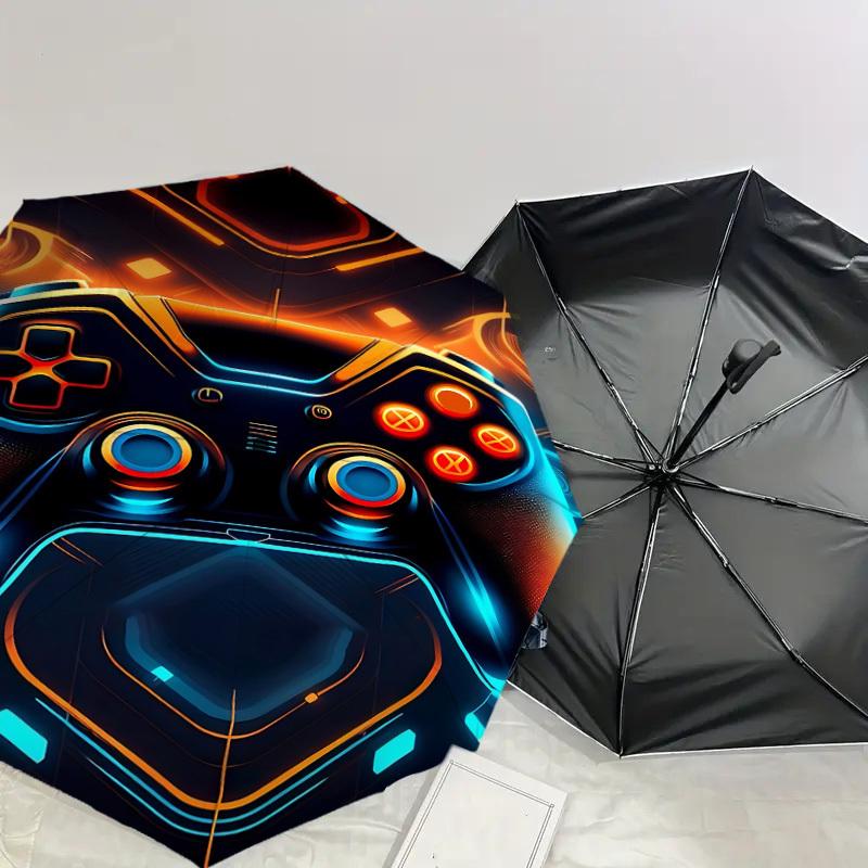 1PC Gamepad Umbrella-8-Rib Reinforced, Automatic Open, Lightweight & Durable, Fashion Accessory for Outdoor, J0326