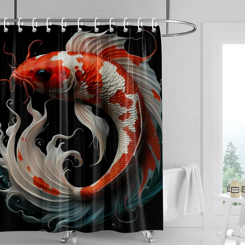 Marine Life Theme Waterproof Shower Curtain Bathtub Bathroom Partition Curtain Bathroom Decorative Shower Curtain 180x 180cm