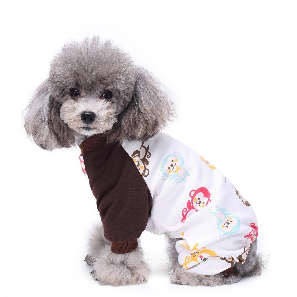 Pet clothes pajamas with elastic washable wear-resistant cotton pajamas dog clothing puppy home