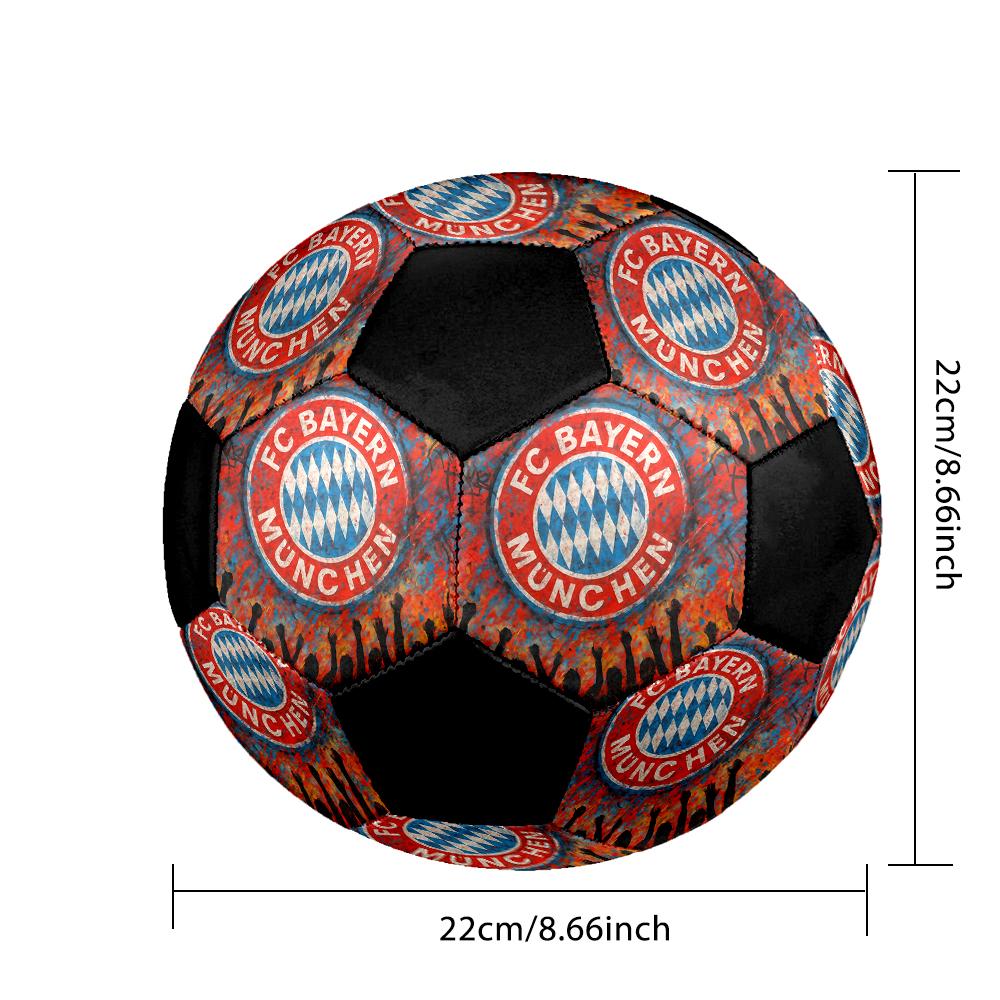 FC Bayern München Soccer Ball Colorful All Ages Machine Stitched PVC Competition Ready Durable High-Bounce