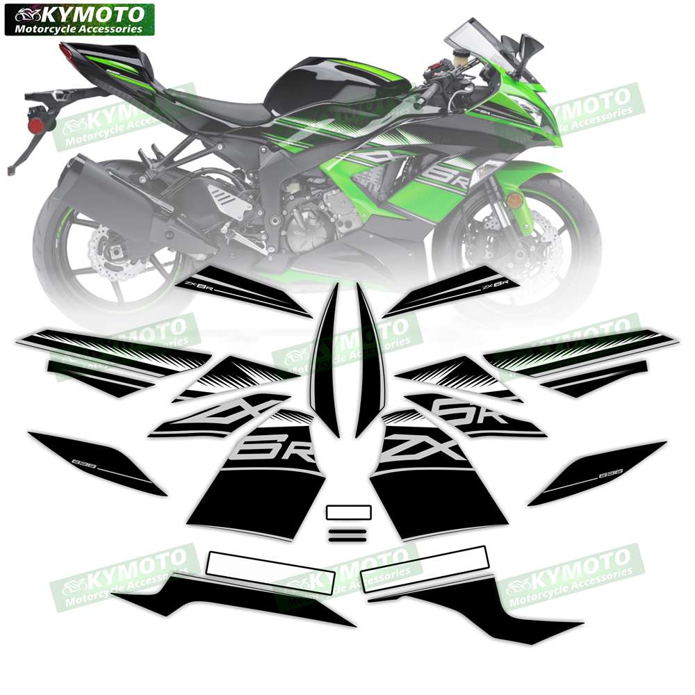 For ZX-6R ZX6R 636 2013 2014 2015 2016 2017 2018 motorcycle accessories fairing reflective stickers full vehicle kit decoration