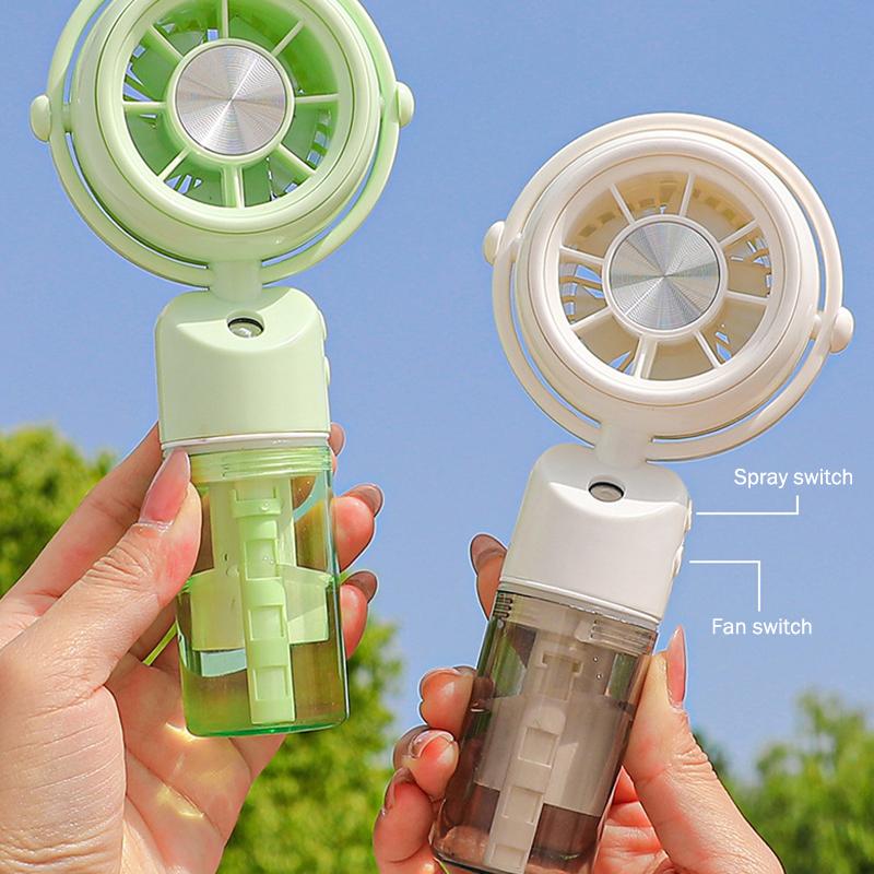 Rechargeable Handheld Misting Fan-Portable Battery Operated Water Mist Fan With 3 Adjustable Speed-Cooling Fan