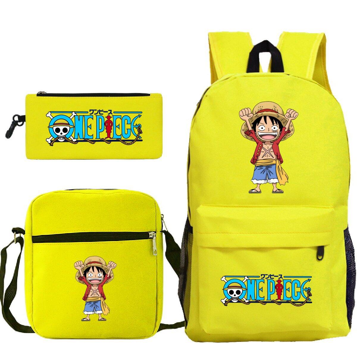 

New Animation One Piece Printed Backpack for Primary and Secondary School Students Large Capacity School Bag Combination Three-piece Set No specification