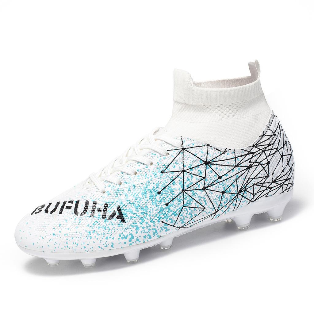 High-top Football Shoes New Long Spike Shoes Youth Outdoor Lawn Football Game Player Training Shoes