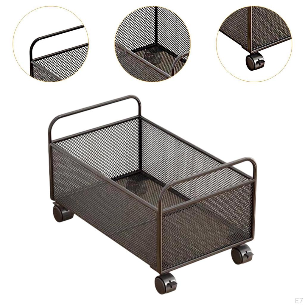 Mesh Rolling File Cart Storage with Wheels Under Desk Office Supplies Organizer,