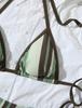 Gestreifter Print Krawatten-Dreieck Sexy geteilter Bikini Badeanzug für Damen