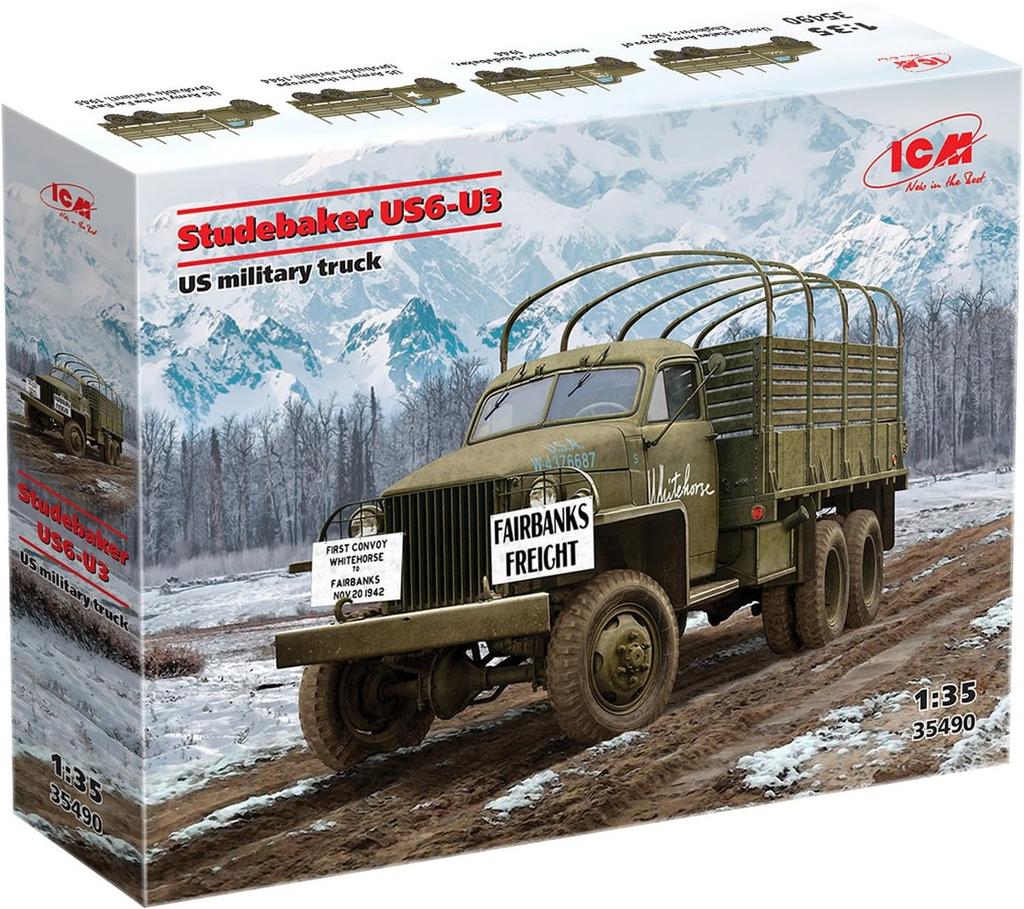 ICM American Studebaker Military Truck Plastic Model 35490 1/35 US6-U3