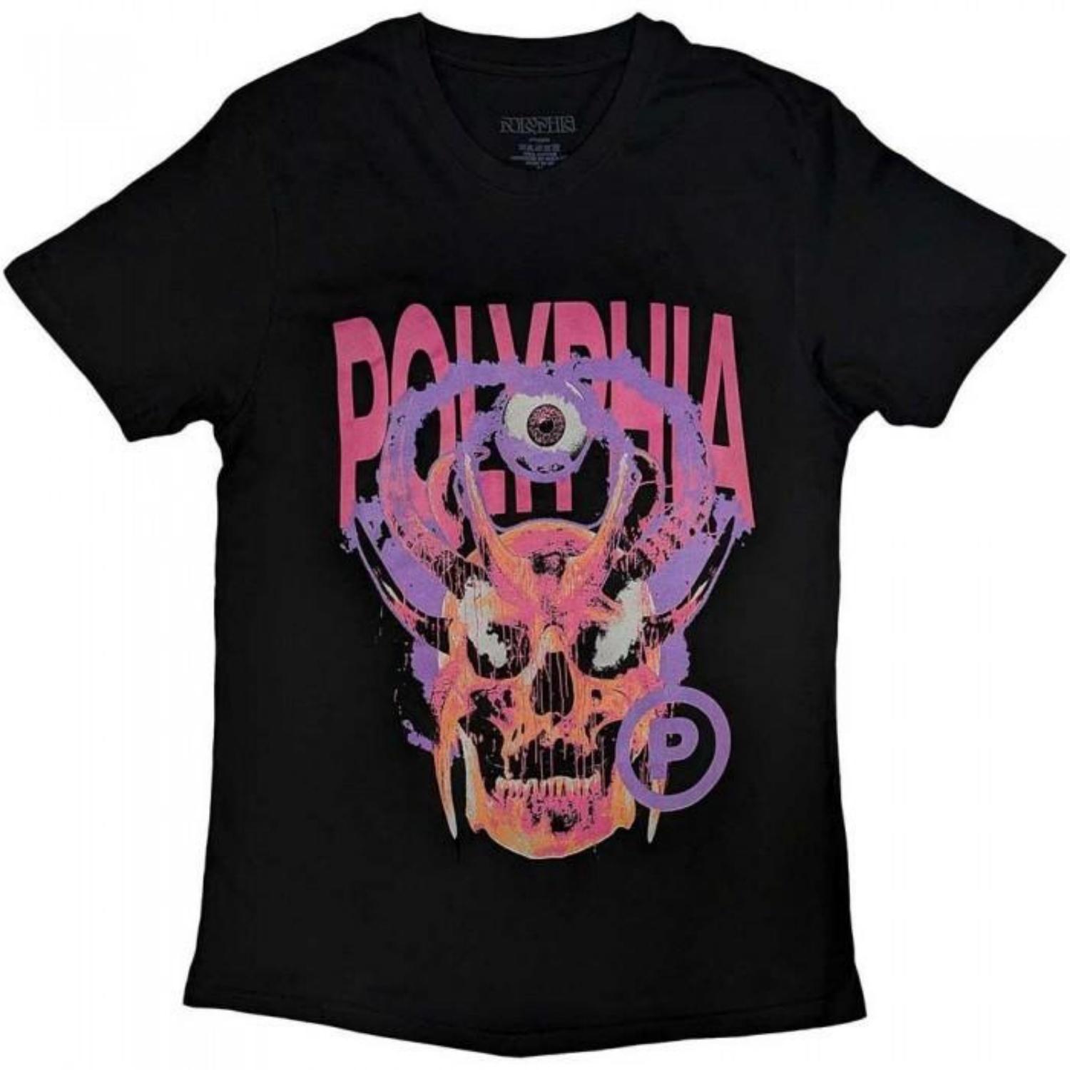 Polyphia Unisex Adult Skull Circle P Cotton T-Shirt S чёрный
