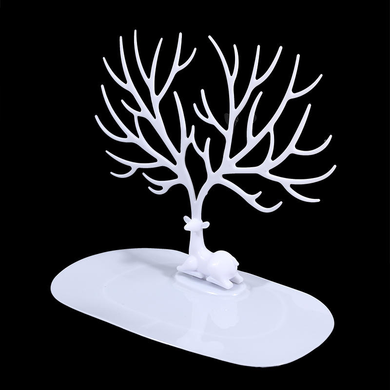 Geweihbaum Schmuckständer für Ohrringe Halsketten mit stabilem Sockel Schreibtisch Organizer Dekor